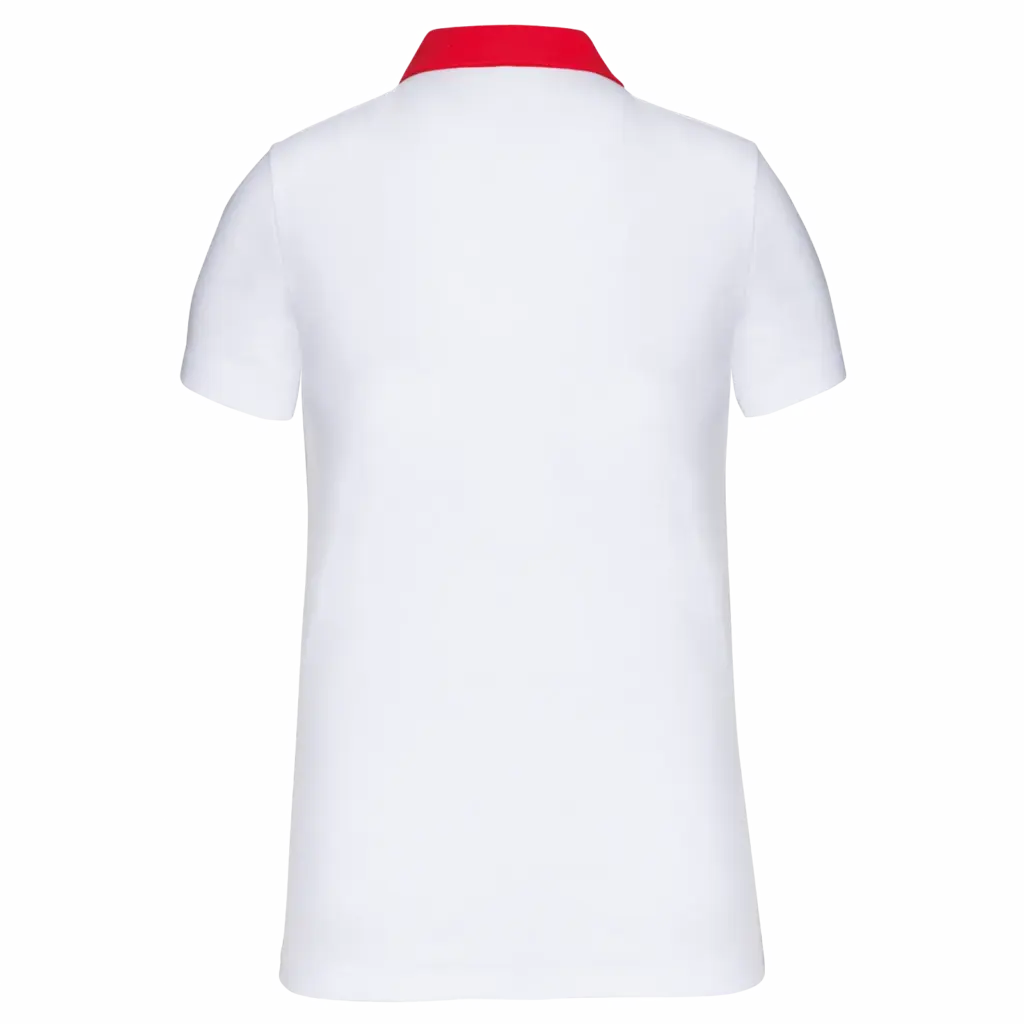 PS_K261-B_WHITE-RED - Hidalgo-werbeartikel Tweekleurige damespolo jersey, white / red — productfoto 21