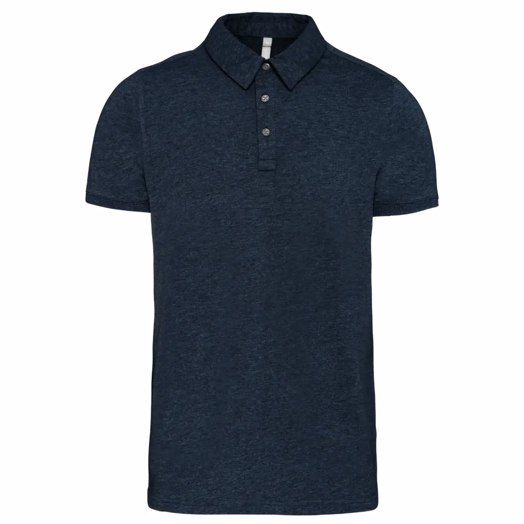 PS_K262_FRENCHNAVYHEATHER - Hidalgo-werbeartikel Herenpolo korte mouwen van jersey, french navy heather — productfoto 17