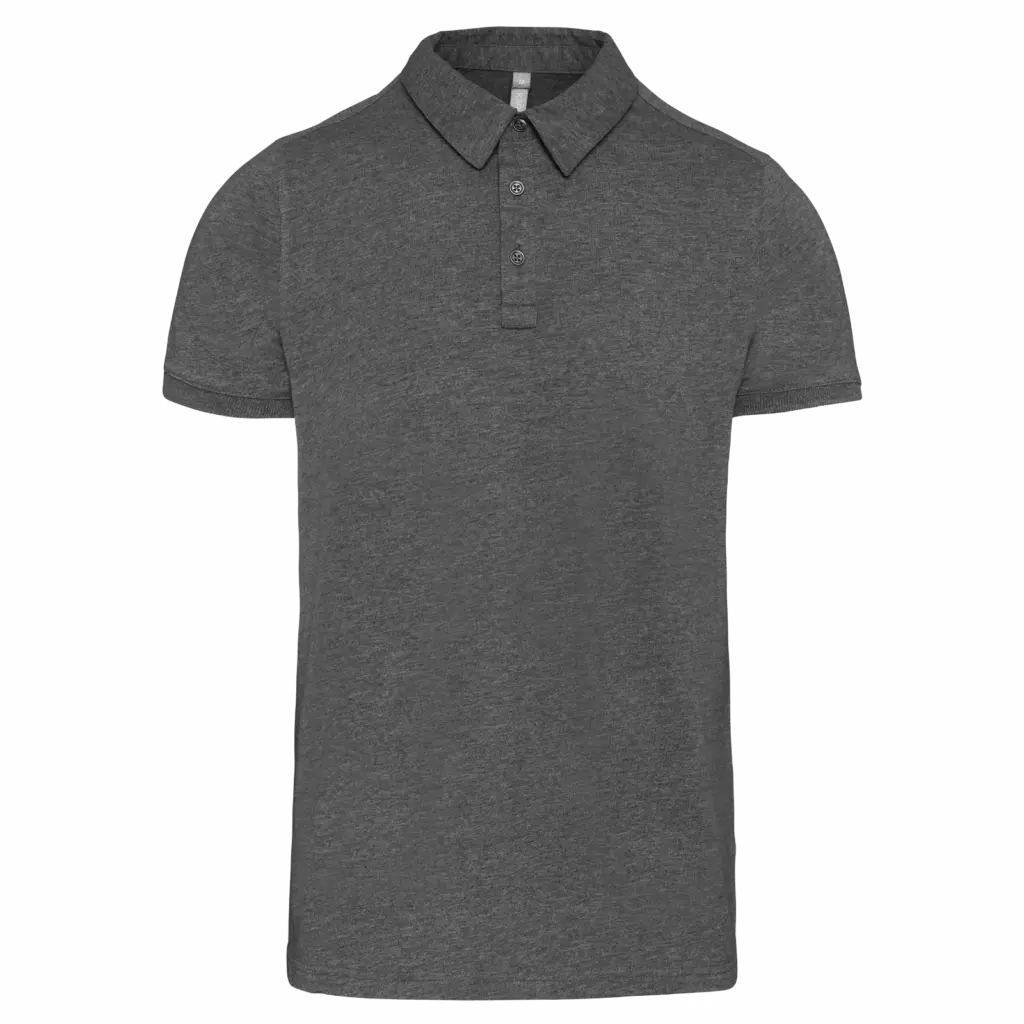 PS_K262_GREYHEATHER - Hidalgo-werbeartikel Herenpolo korte mouwen van jersey, grey heather — productfoto 20