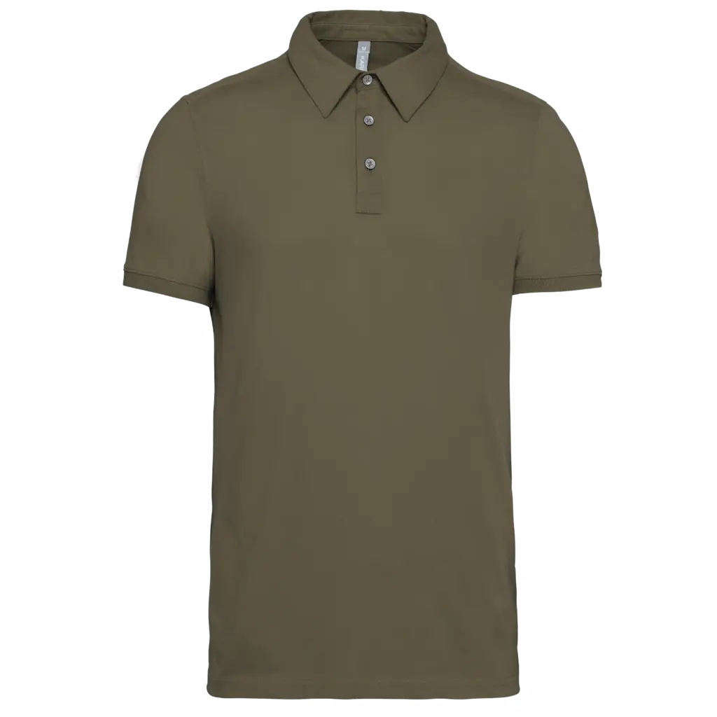 PS_K262_LIGHTKHAKI - Hidalgo-werbeartikel Herenpolo korte mouwen van jersey, light khaki — productfoto 23