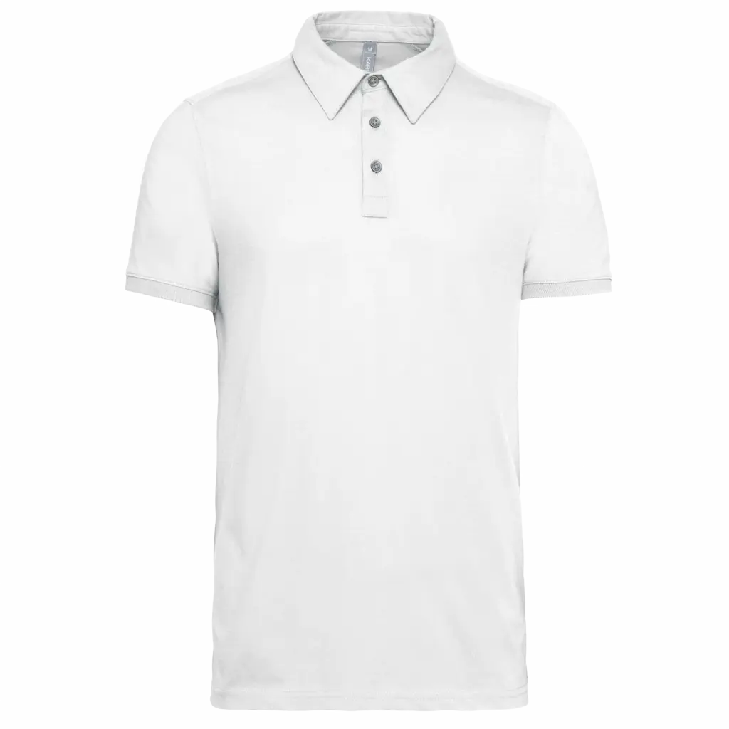 PS_K262_WHITE - Hidalgo-werbeartikel Herenpolo korte mouwen van jersey, white — productfoto 44