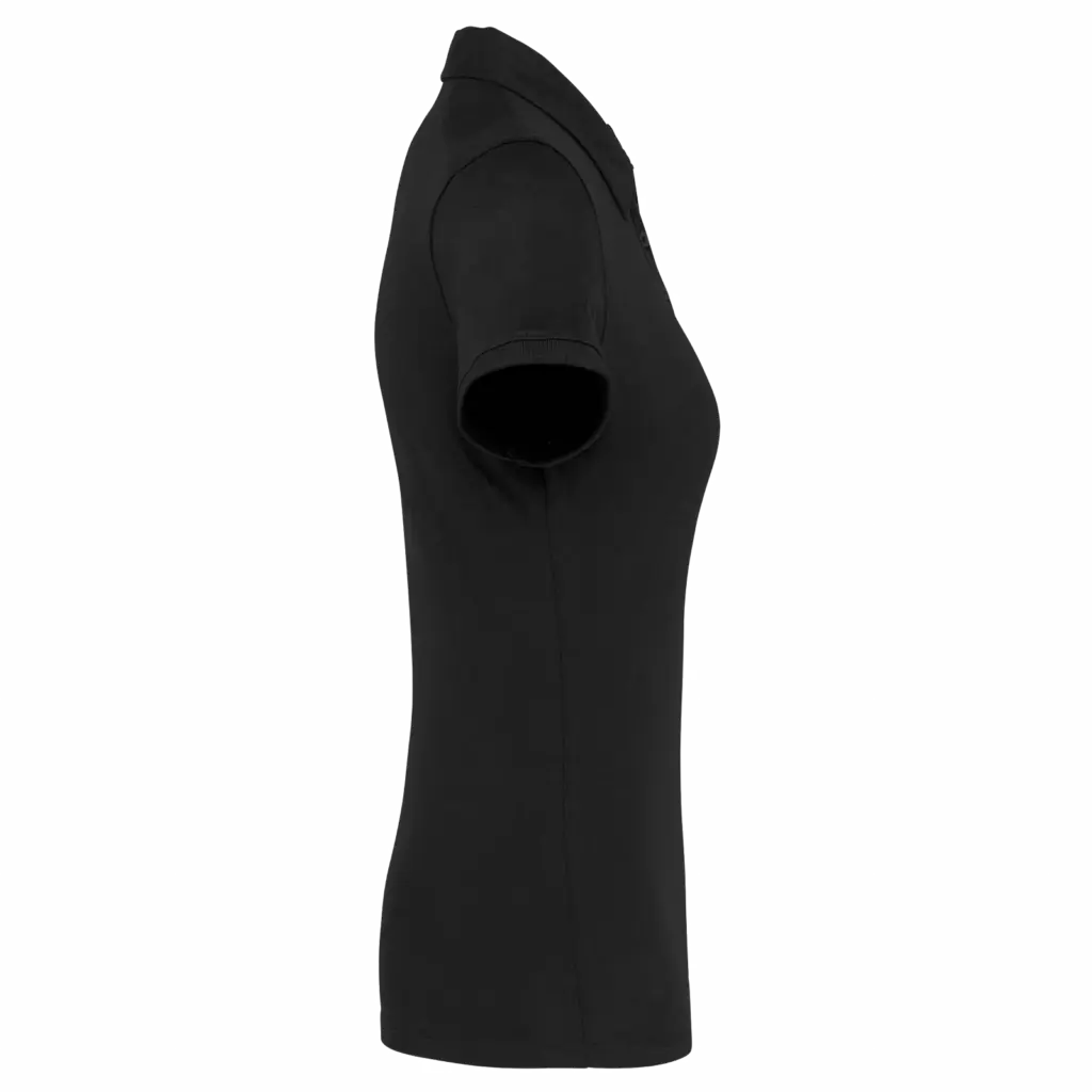 Damespolo korte mouwen van jersey, black — productfoto 4
