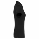Damespolo korte mouwen van jersey, black — productfoto 4