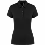 Damespolo korte mouwen van jersey, black — productfoto 5
