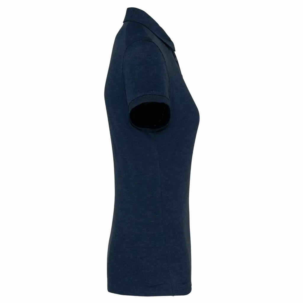 Damespolo korte mouwen van jersey, french navy heather — productfoto 7