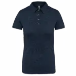Damespolo korte mouwen van jersey, french navy heather — productfoto 8