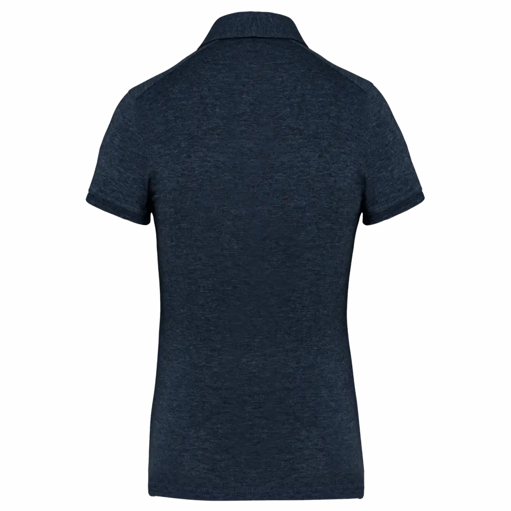 Damespolo korte mouwen van jersey, french navy heather — productfoto 9