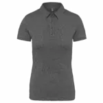 Damespolo korte mouwen van jersey, grey heather — productfoto 11