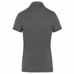 Damespolo korte mouwen van jersey, grey heather — productfoto 12