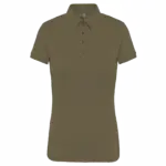 Damespolo korte mouwen van jersey, light khaki — productfoto 14