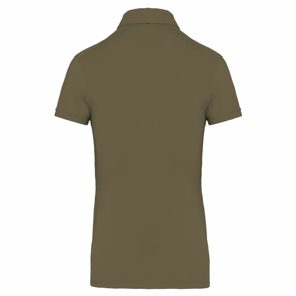 Damespolo korte mouwen van jersey, light khaki — productfoto 15