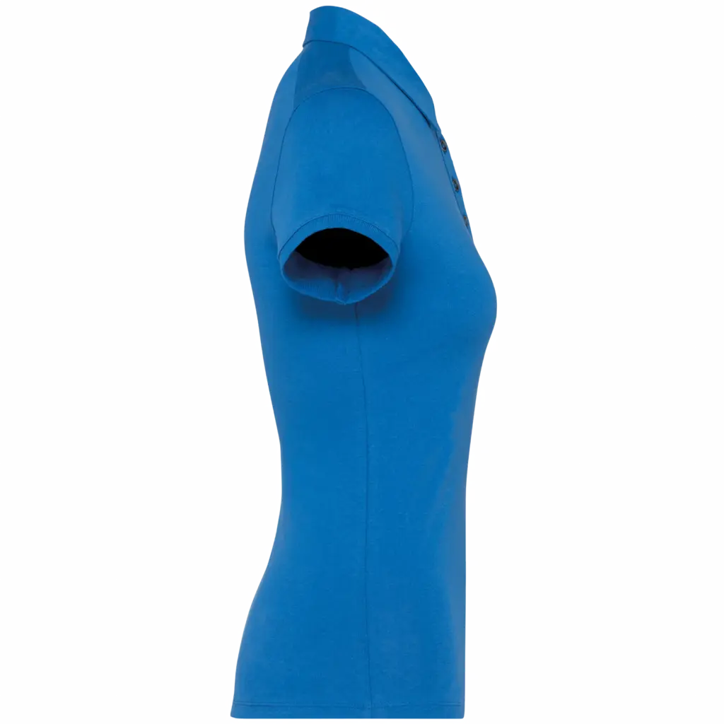 Damespolo korte mouwen van jersey, light royal blue — productfoto 16