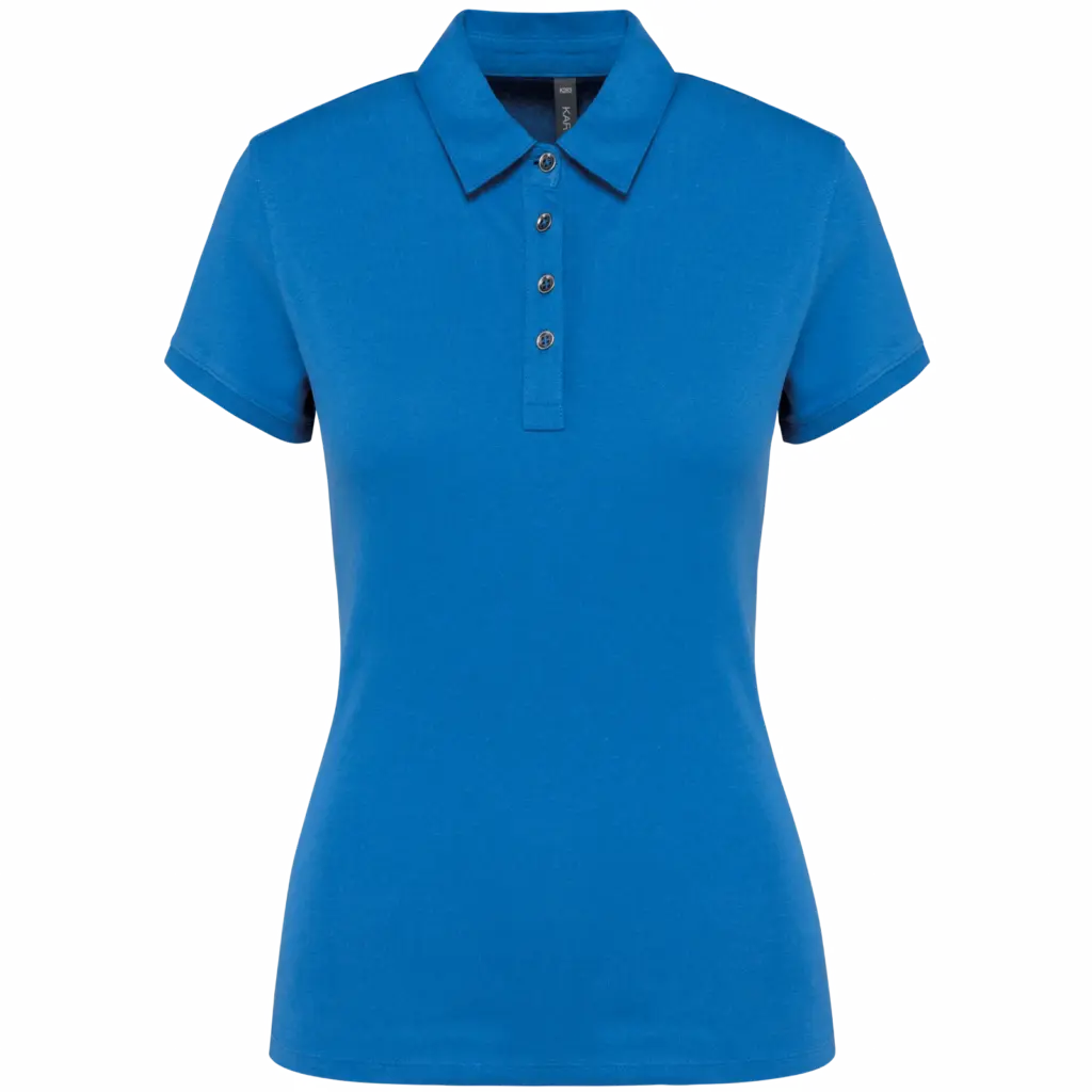 Damespolo korte mouwen van jersey, light royal blue — productfoto 17