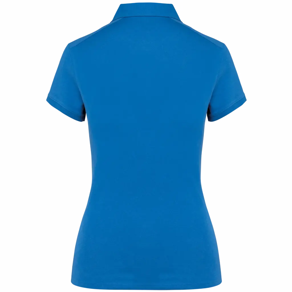 Damespolo korte mouwen van jersey, light royal blue — productfoto 18