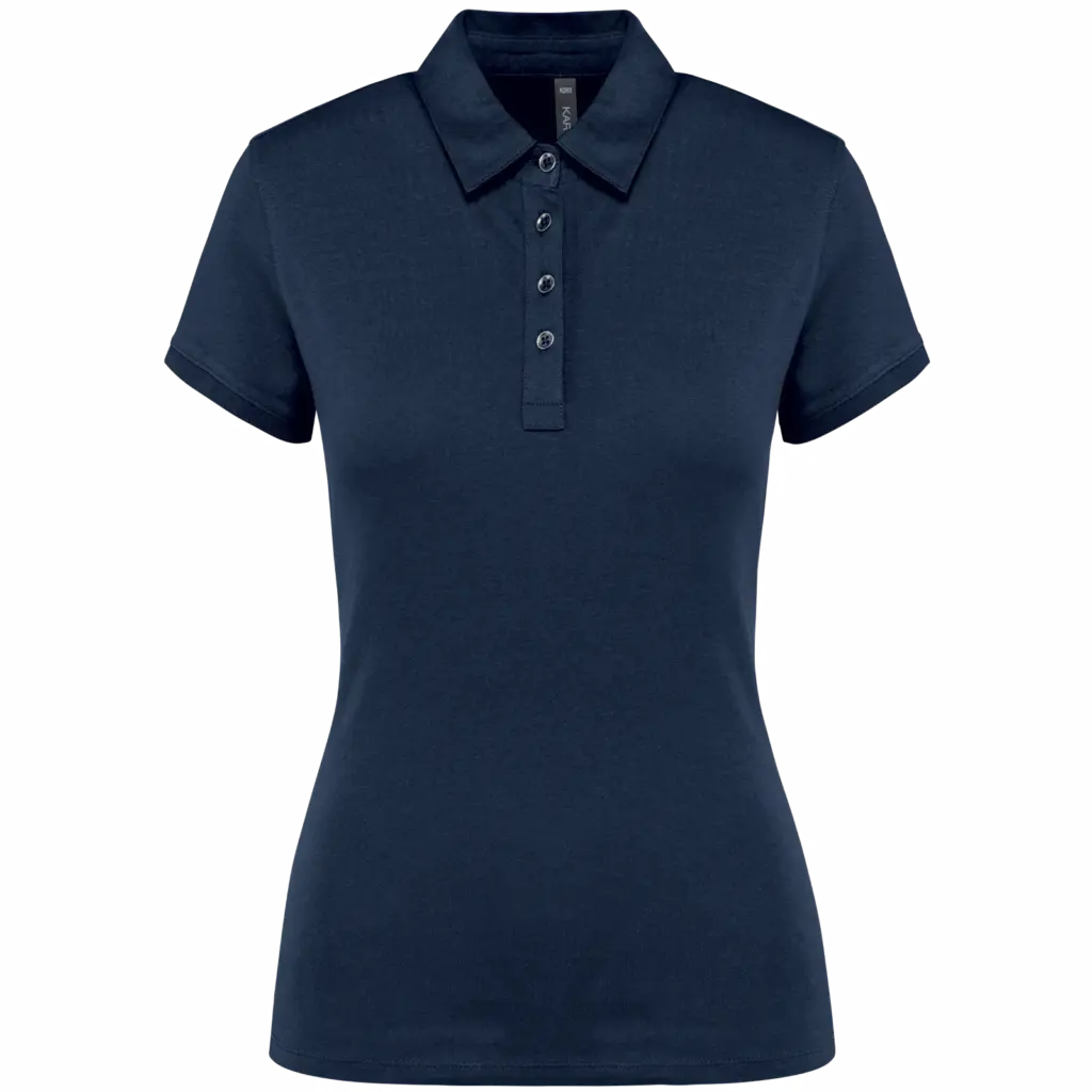Damespolo korte mouwen van jersey, navy — productfoto 20