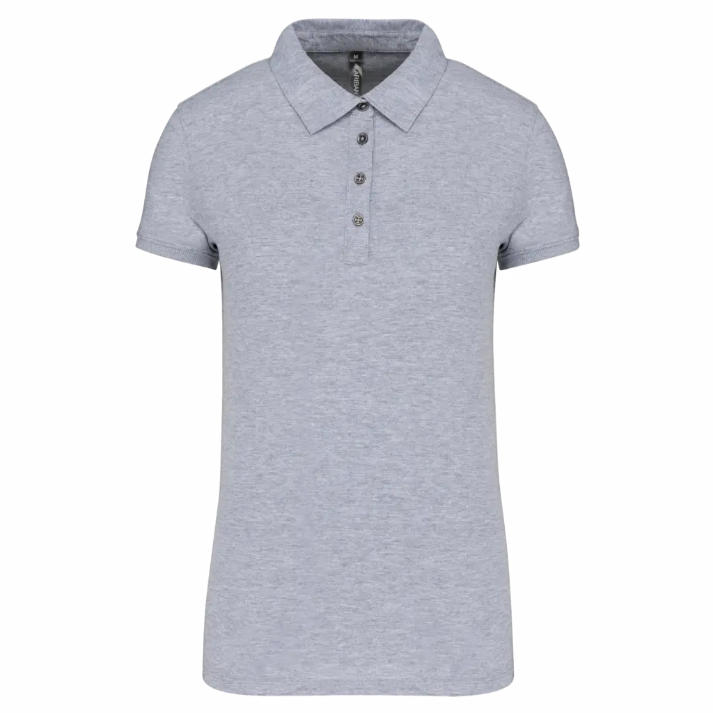 Damespolo korte mouwen van jersey, oxford grey — productfoto 23
