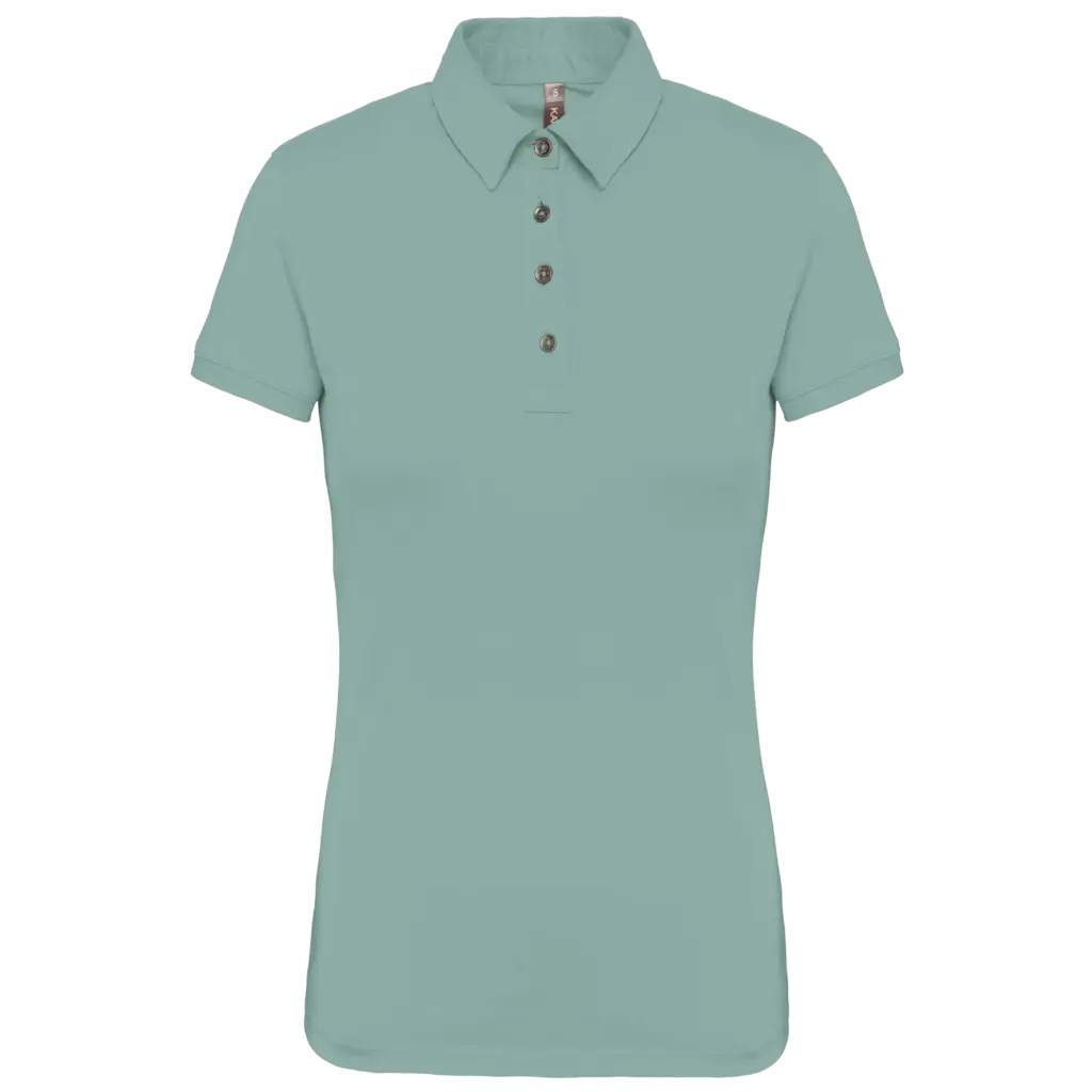 Damespolo korte mouwen van jersey, sage — productfoto 29