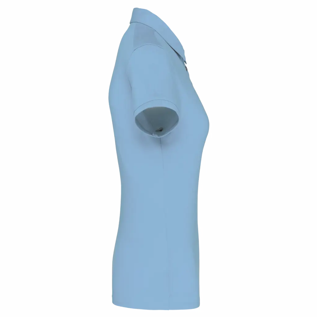 Damespolo korte mouwen van jersey, sky blue — productfoto 31