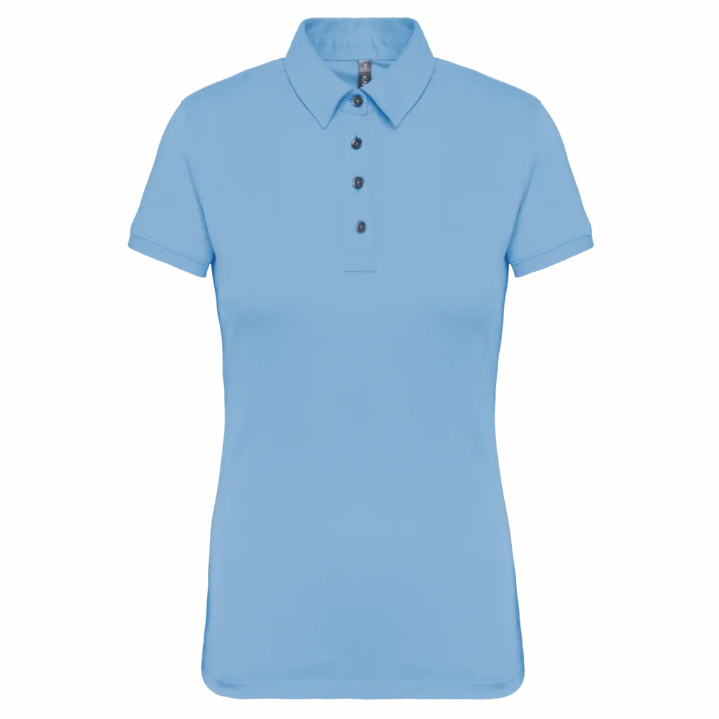 Damespolo korte mouwen van jersey, sky blue — productfoto 32
