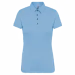 Damespolo korte mouwen van jersey, sky blue — productfoto 32