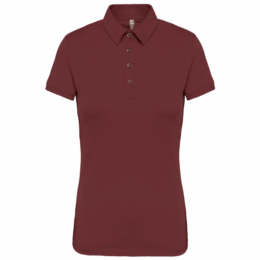 Damespolo korte mouwen van jersey, wine — productfoto 38