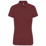 Damespolo korte mouwen van jersey, wine — productfoto 38