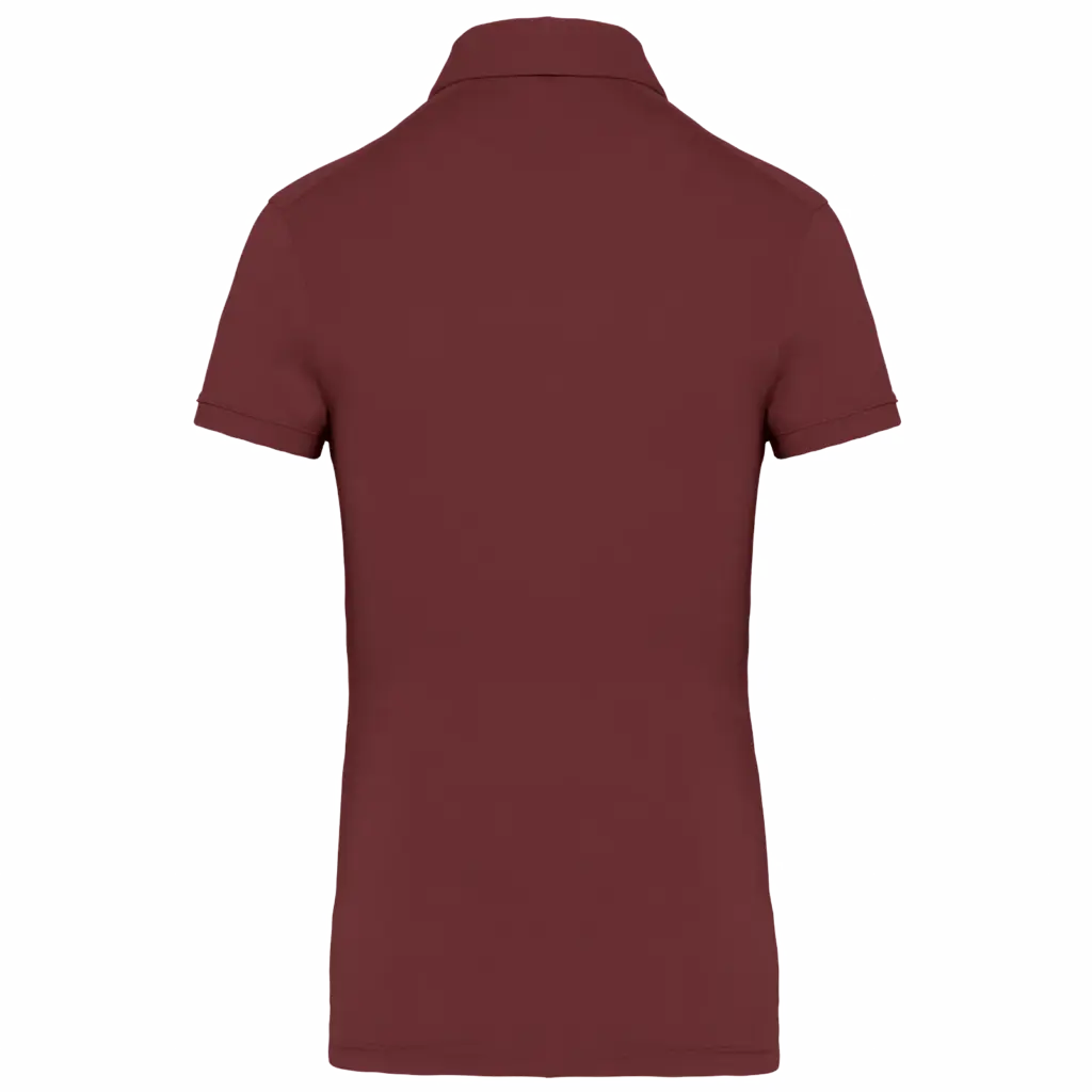Damespolo korte mouwen van jersey, wine — productfoto 39