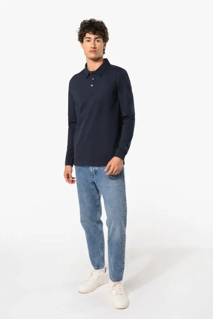 K264_2026 - Hidalgo-werbeartikel Herenpolo lange mouwen van jersey — productfoto 7