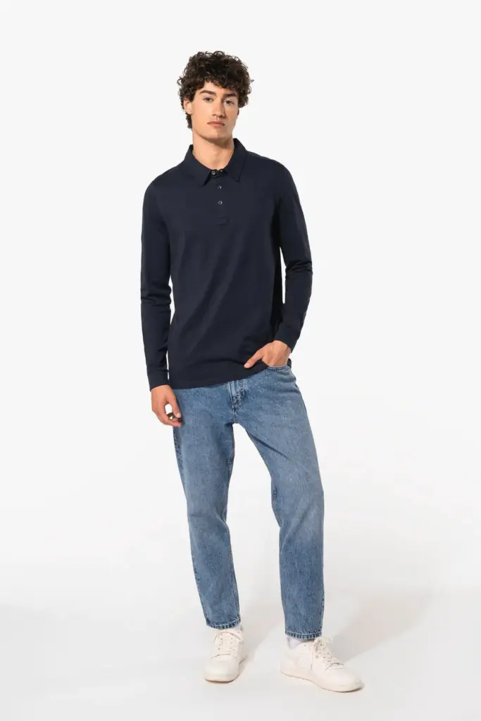 K264-3_2026 - Hidalgo-werbeartikel Herenpolo lange mouwen van jersey — productfoto 11