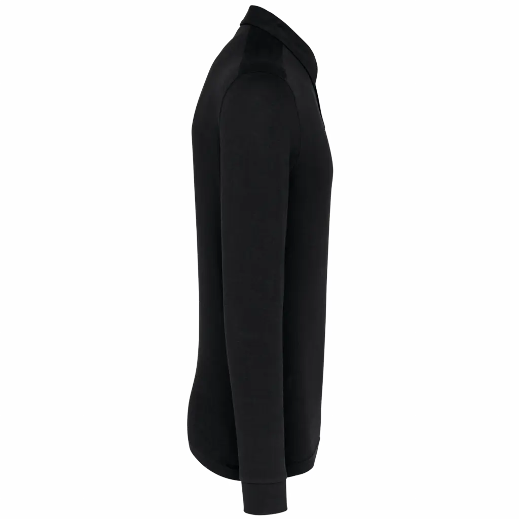 PS_K264-S_BLACK - Hidalgo-werbeartikel Herenpolo lange mouwen van jersey, black — productfoto 14