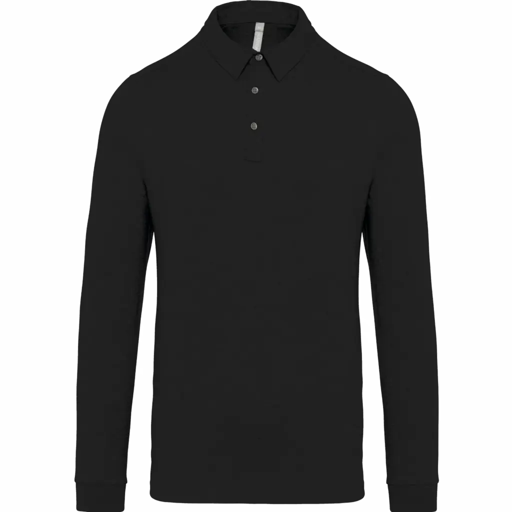 PS_K264_BLACK - Hidalgo-werbeartikel Herenpolo lange mouwen van jersey, black — productfoto 15