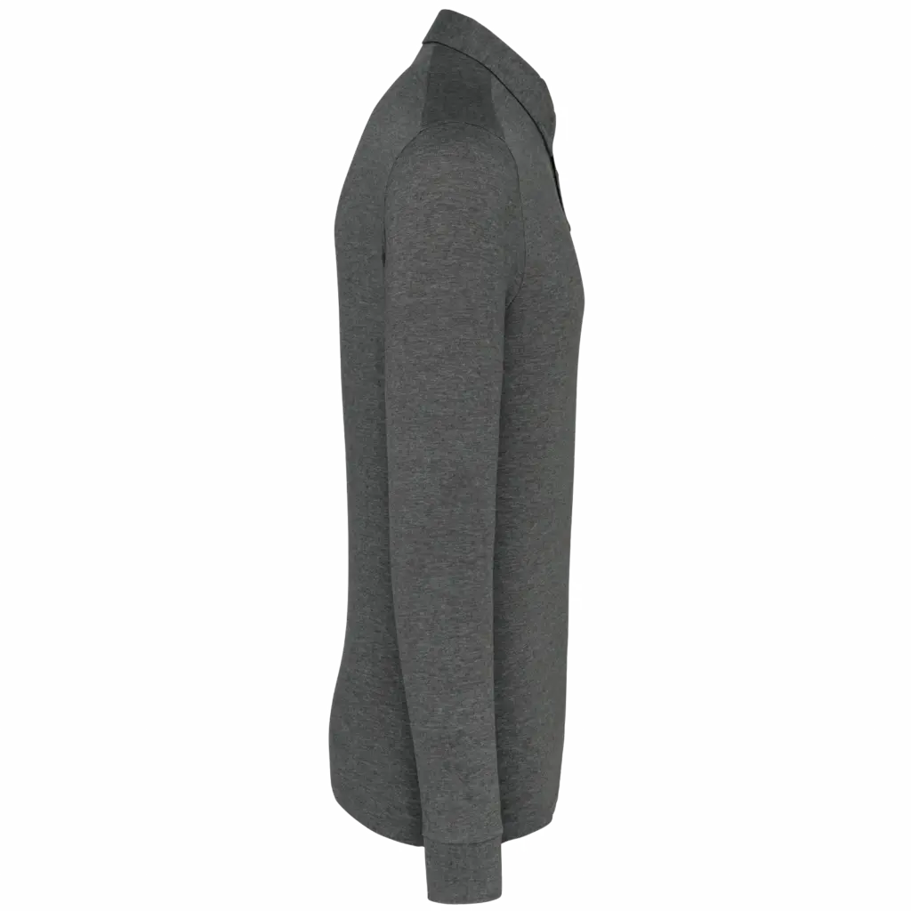 PS_K264-S_GREYHEATHER - Hidalgo-werbeartikel Herenpolo lange mouwen van jersey, grey heather — productfoto 17