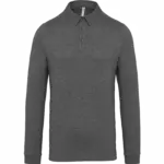 PS_K264_GREYHEATHER - Hidalgo-werbeartikel Herenpolo lange mouwen van jersey, grey heather — productfoto 18