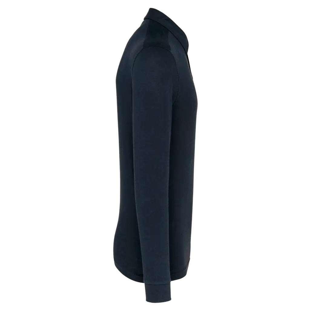 PS_K264-S_NAVY - Hidalgo-werbeartikel Herenpolo lange mouwen van jersey, navy — productfoto 20