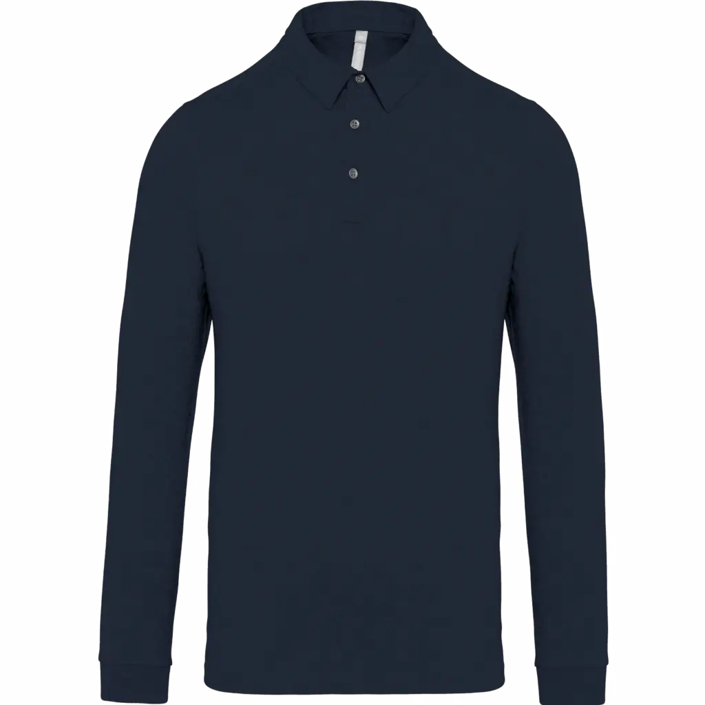 PS_K264_NAVY - Hidalgo-werbeartikel Herenpolo lange mouwen van jersey, navy — productfoto 21