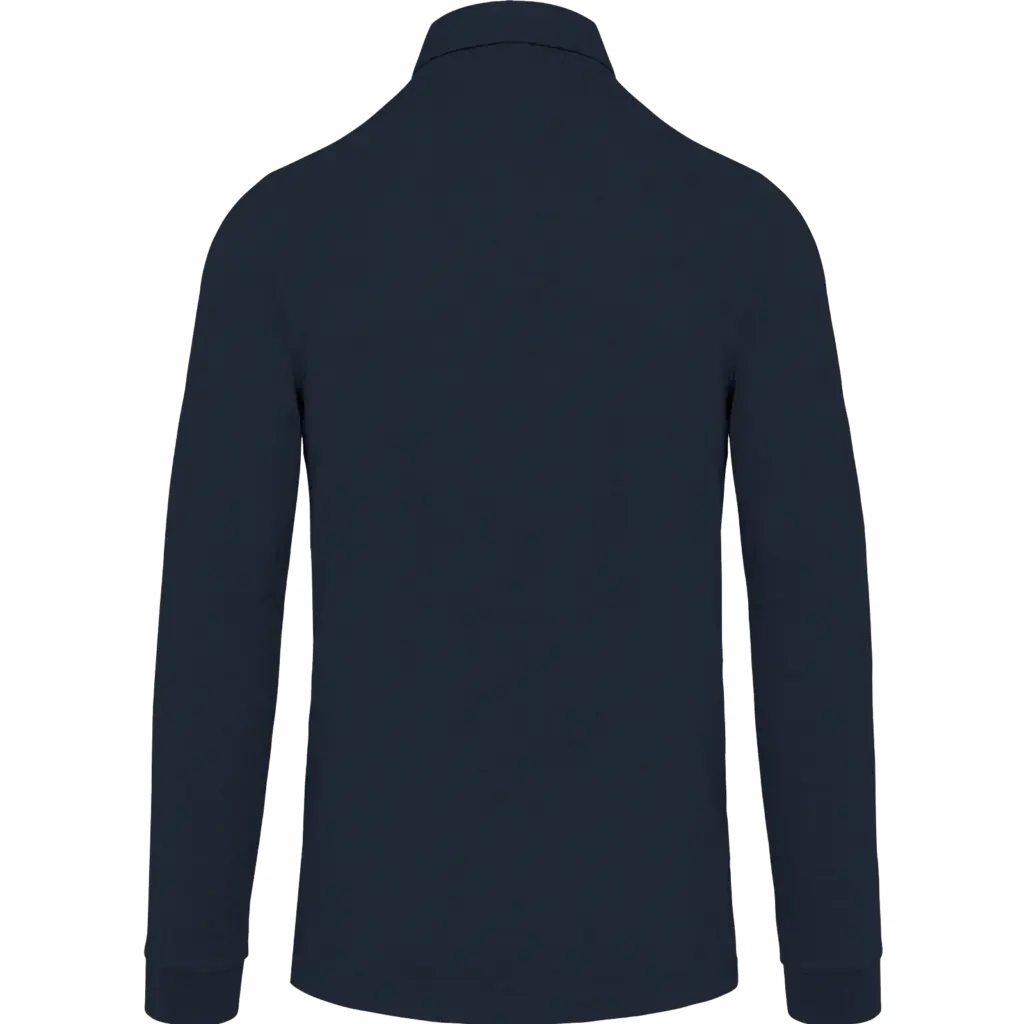 PS_K264-B_NAVY - Hidalgo-werbeartikel Herenpolo lange mouwen van jersey, navy — productfoto 22