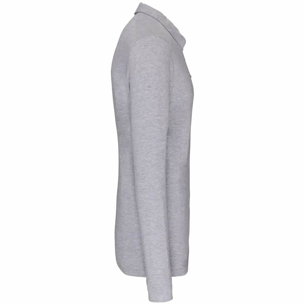 PS_K264-S_OXFORDGREY - Hidalgo-werbeartikel Herenpolo lange mouwen van jersey, oxford grey — productfoto 23