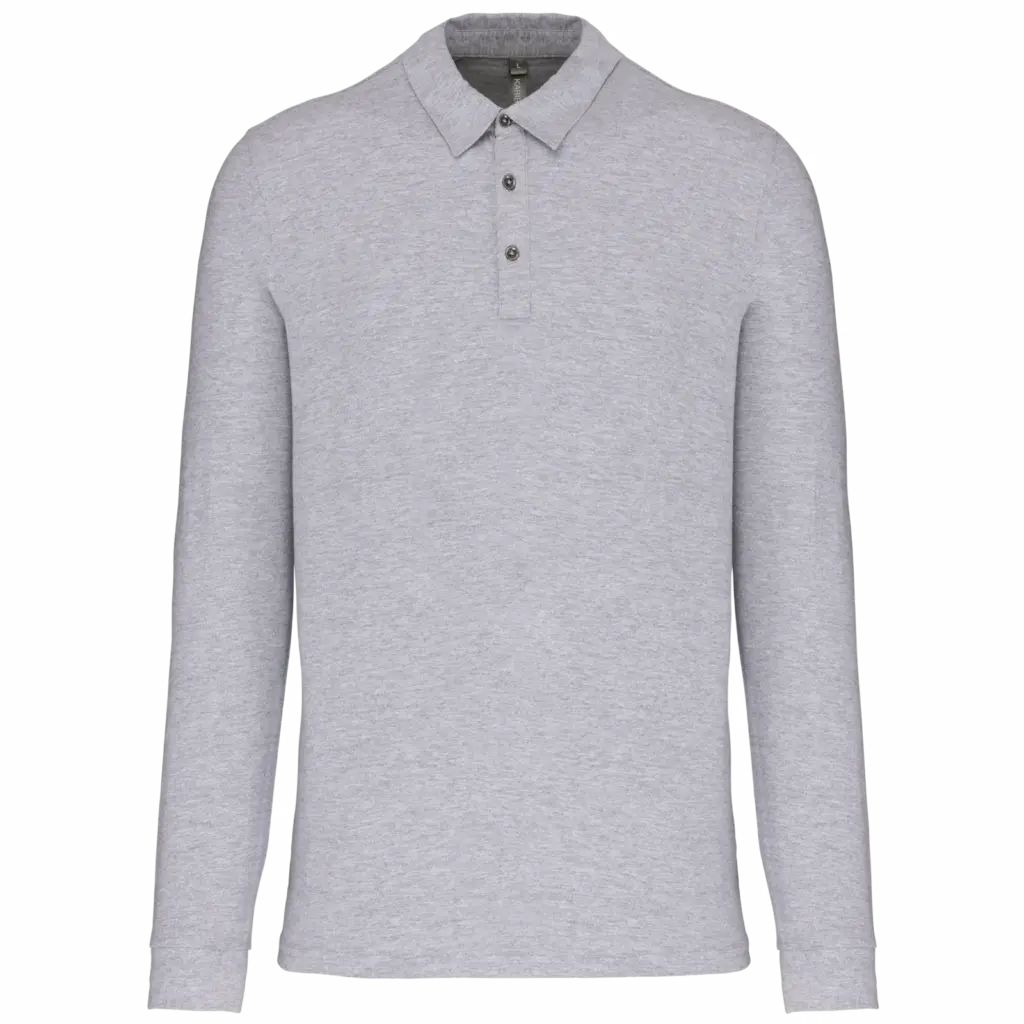 PS_K264_OXFORDGREY - Hidalgo-werbeartikel Herenpolo lange mouwen van jersey, oxford grey — productfoto 24
