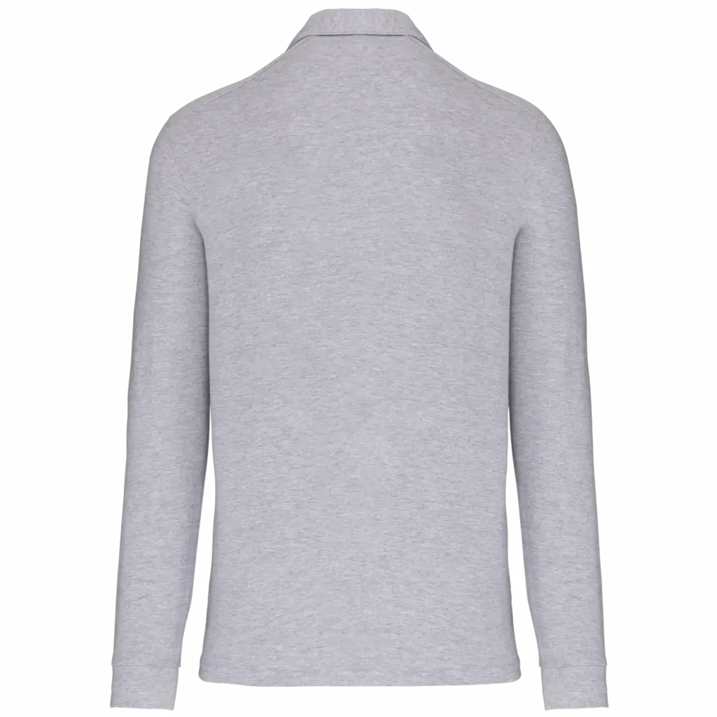 PS_K264-B_OXFORDGREY - Hidalgo-werbeartikel Herenpolo lange mouwen van jersey, oxford grey — productfoto 25