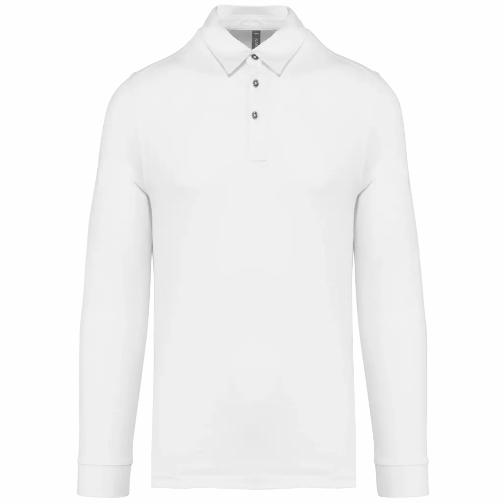 PS_K264_WHITE - Hidalgo-werbeartikel Herenpolo lange mouwen van jersey, white — productfoto 27