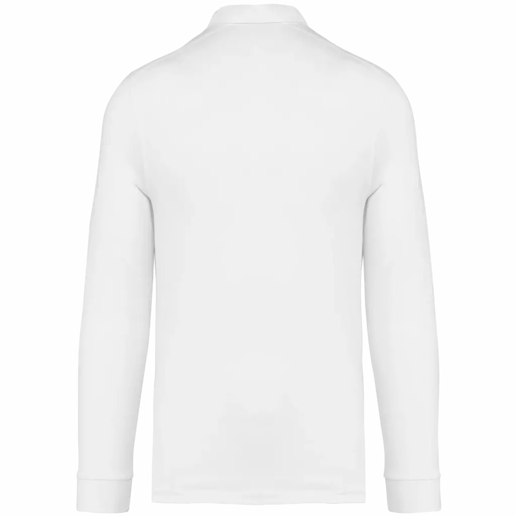 PS_K264-B_WHITE - Hidalgo-werbeartikel Herenpolo lange mouwen van jersey, white — productfoto 28