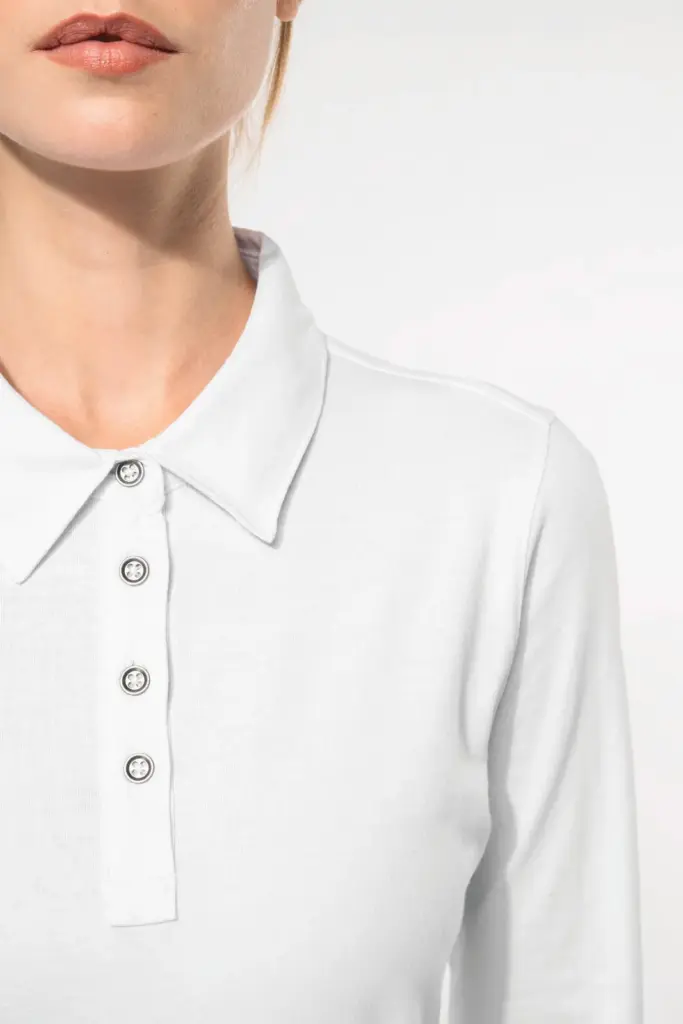 Damespolo lange mouwen van jersey — productfoto 2