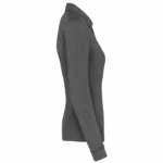Damespolo lange mouwen van jersey, grey heather — productfoto 9