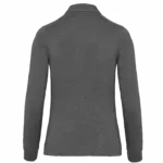 Damespolo lange mouwen van jersey, grey heather — productfoto 11