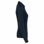 Damespolo lange mouwen van jersey, navy — productfoto 12