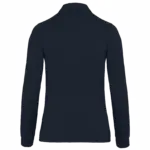 Damespolo lange mouwen van jersey, navy — productfoto 14