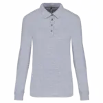 Damespolo lange mouwen van jersey, oxford grey — productfoto 16