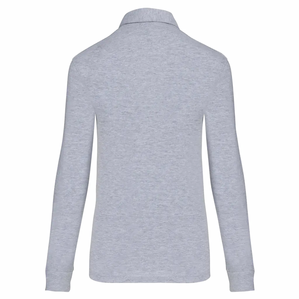 Damespolo lange mouwen van jersey, oxford grey — productfoto 17