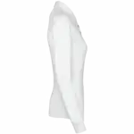 Damespolo lange mouwen van jersey, white — productfoto 18