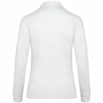 Damespolo lange mouwen van jersey, white — productfoto 20
